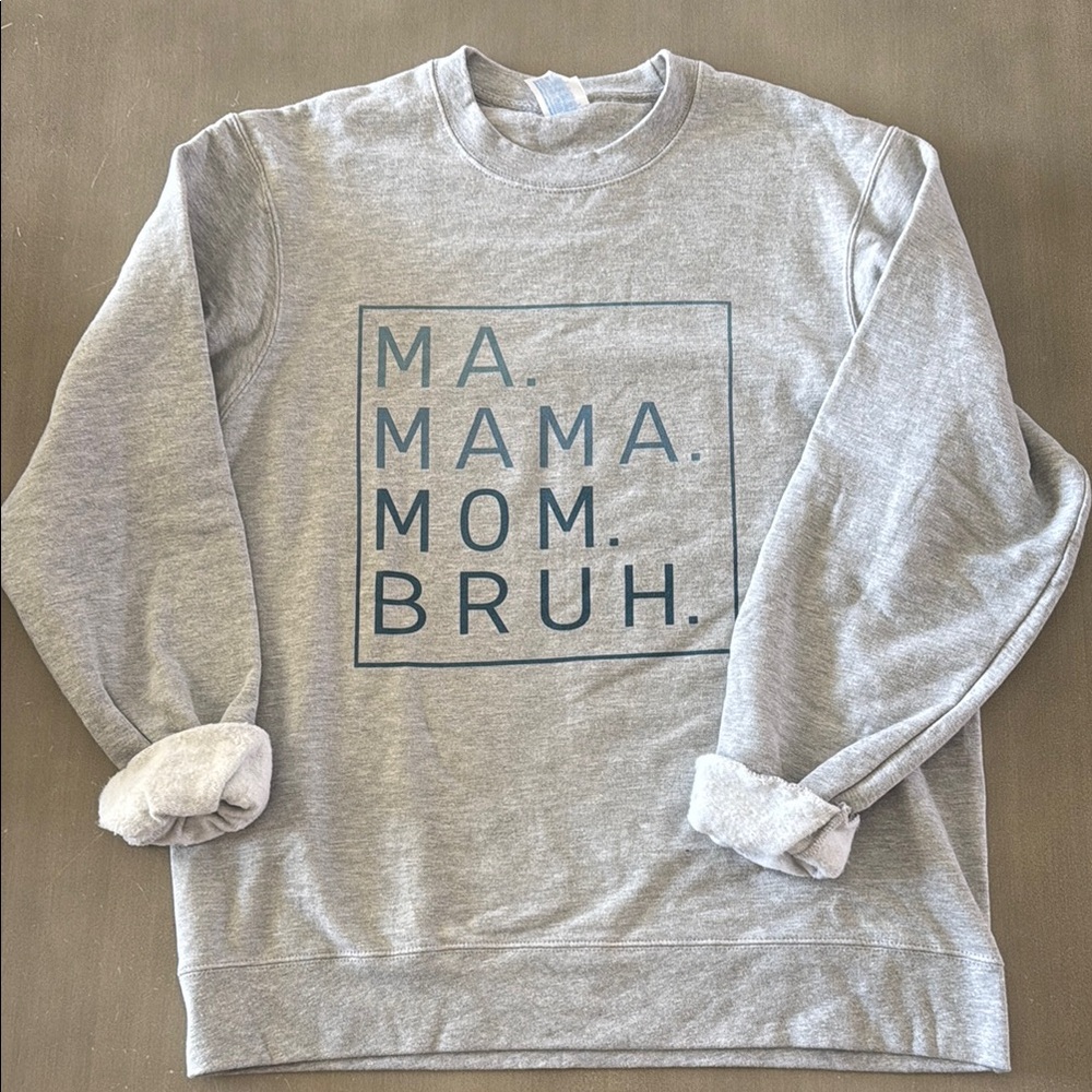 Port and Company Gray Sweatshirt with Blue Text